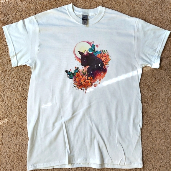 Black Little Cat T Shirt - Picture 1 of 3